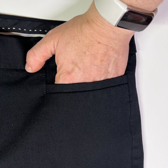 Banana Republic Size 12 Sloan Cropped Black Pants Pockets - Picture 3 of 12